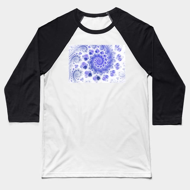 blue swirly Baseball T-Shirt by krinichnaya